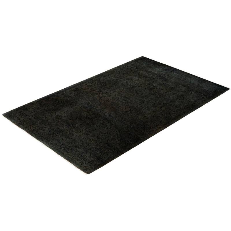 Overdyed One-of-a-Kind Hand-Knotted Area Rug - Black - 3' 2" x 5' 3"