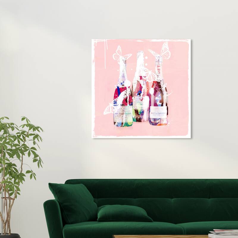 Wynwood Studio Canvas Drinks and Spirits Pastel Drinks For All Pink and Pastel Pink Wall Art Canvas Print - 30 x 30