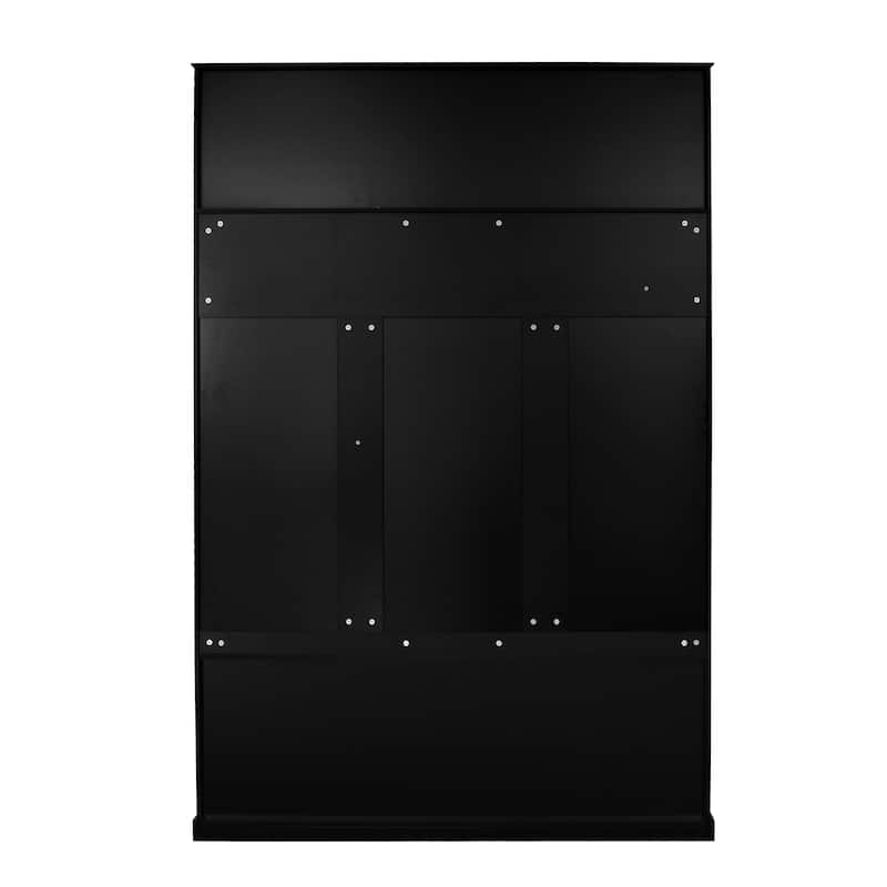 57"L Hall Tree with 6 Hooks and Coat Hanger