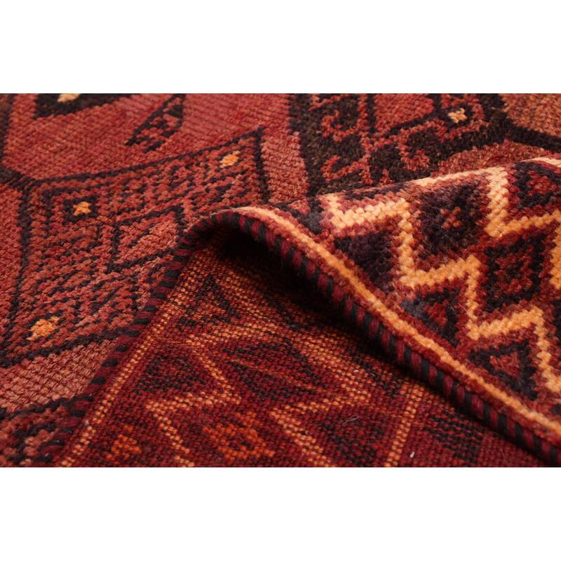 ECARPETGALLERY Hand-knotted Melis Dark Red Wool Rug - 4'5 x 7'10
