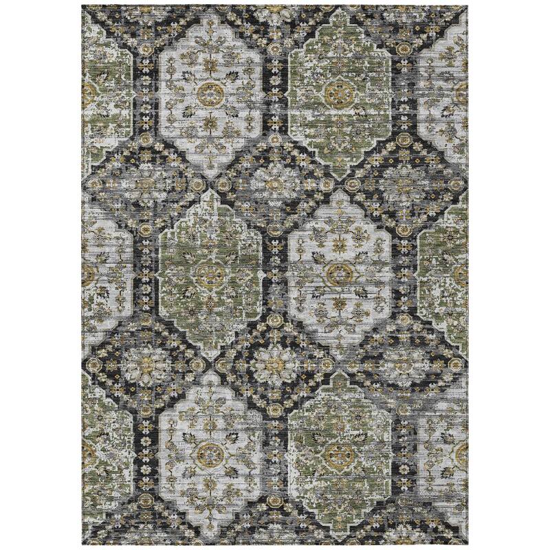 Machine Washable Indoor/ Outdoor Traditional Kiowa Chantille Rug