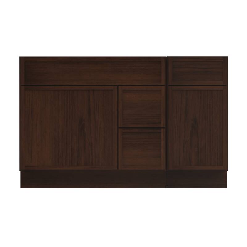Vanity Art 51" Birch Freestanding Bathroom Vanity Cabinet without Top