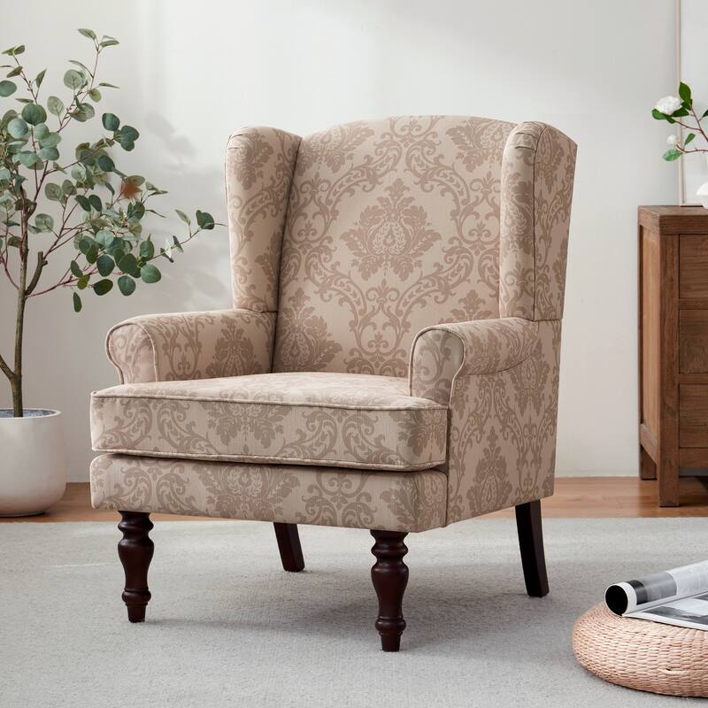 Accent Arm Chair with Turned Legs and Round Arms