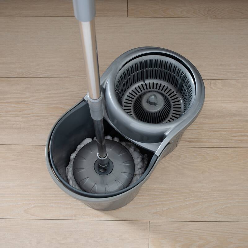 Simplify Self Wringing Mop & Bucket Set - Mop-44.5"Hx 6.10"D, Bucket- 17.5"x 9.4"x 9.4"