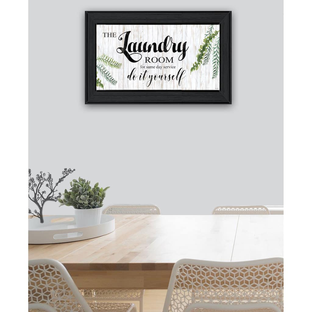 TrendyDecor4U Contemporary "The Laundry Room-Same Day Service" Framed Print Wall Art