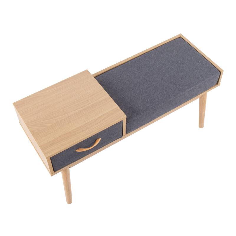 Carson Carrington Phoebe Upholstered Bench with Pull-Out Drawer