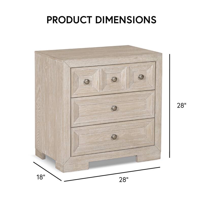 Furniture of America Durem II Modern 4-Piece Solid Wood Tawny Panel Bed with Desk and 2 Nightstand Set