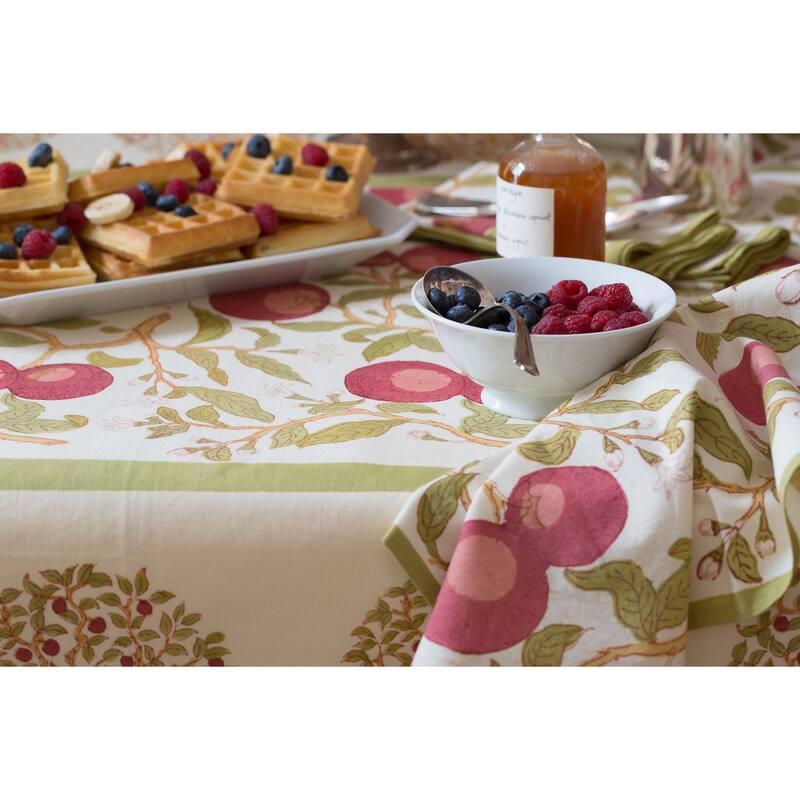 Couleur Nature Orange Tree Tablecloth - Red/Green