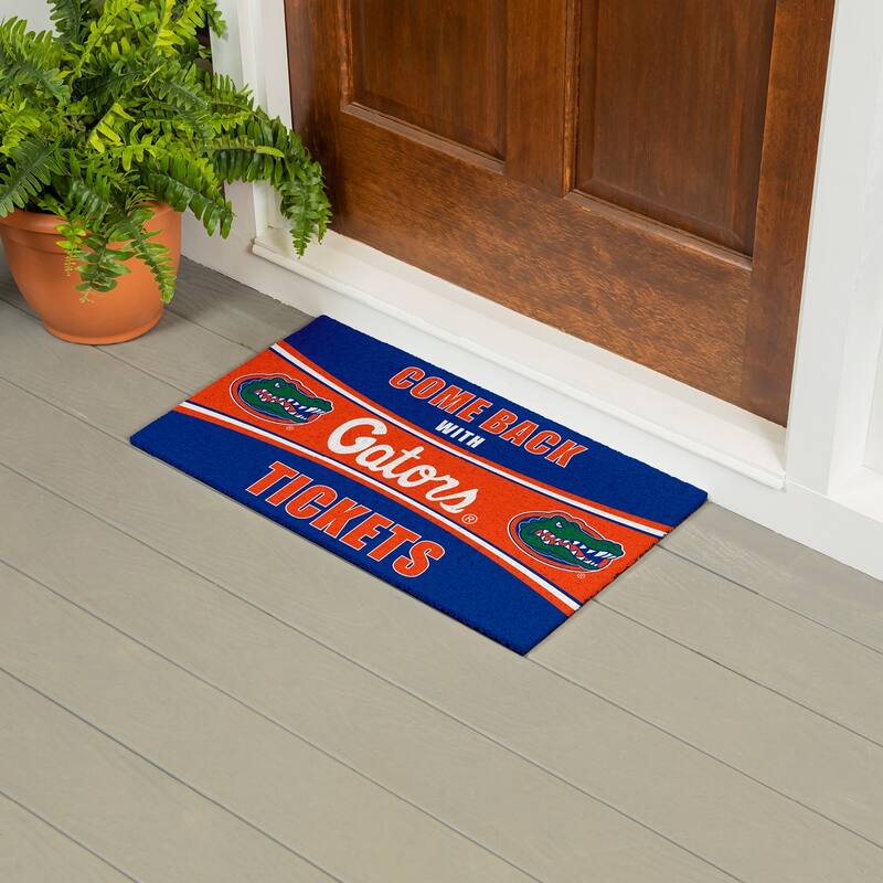 University of Florida 28 in. x 16 in. PVC "Come Back With Tickets" Trapper Door Mat