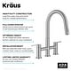 preview thumbnail 87 of 86, KRAUS Oletto Bridge Kitchen Faucet with 2-Function Pull-Down Sprayhead
