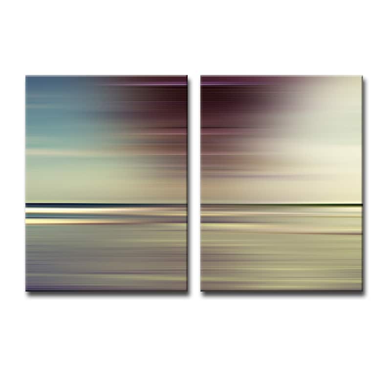 Blur Stripes XLVI' 2-Piece Wrapped Canvas Wall Art Set