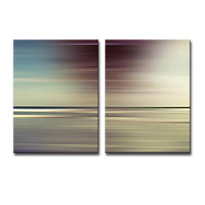 Blur Stripes XLVI' 2-Piece Wrapped Canvas Wall Art Set