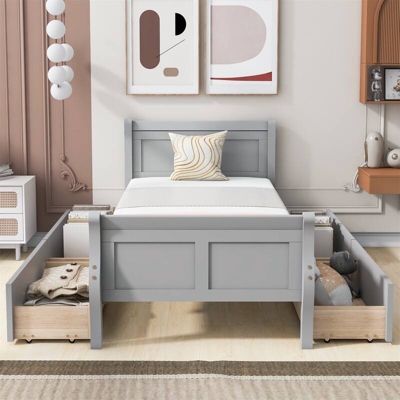 Twin Size Wood Platform Bed