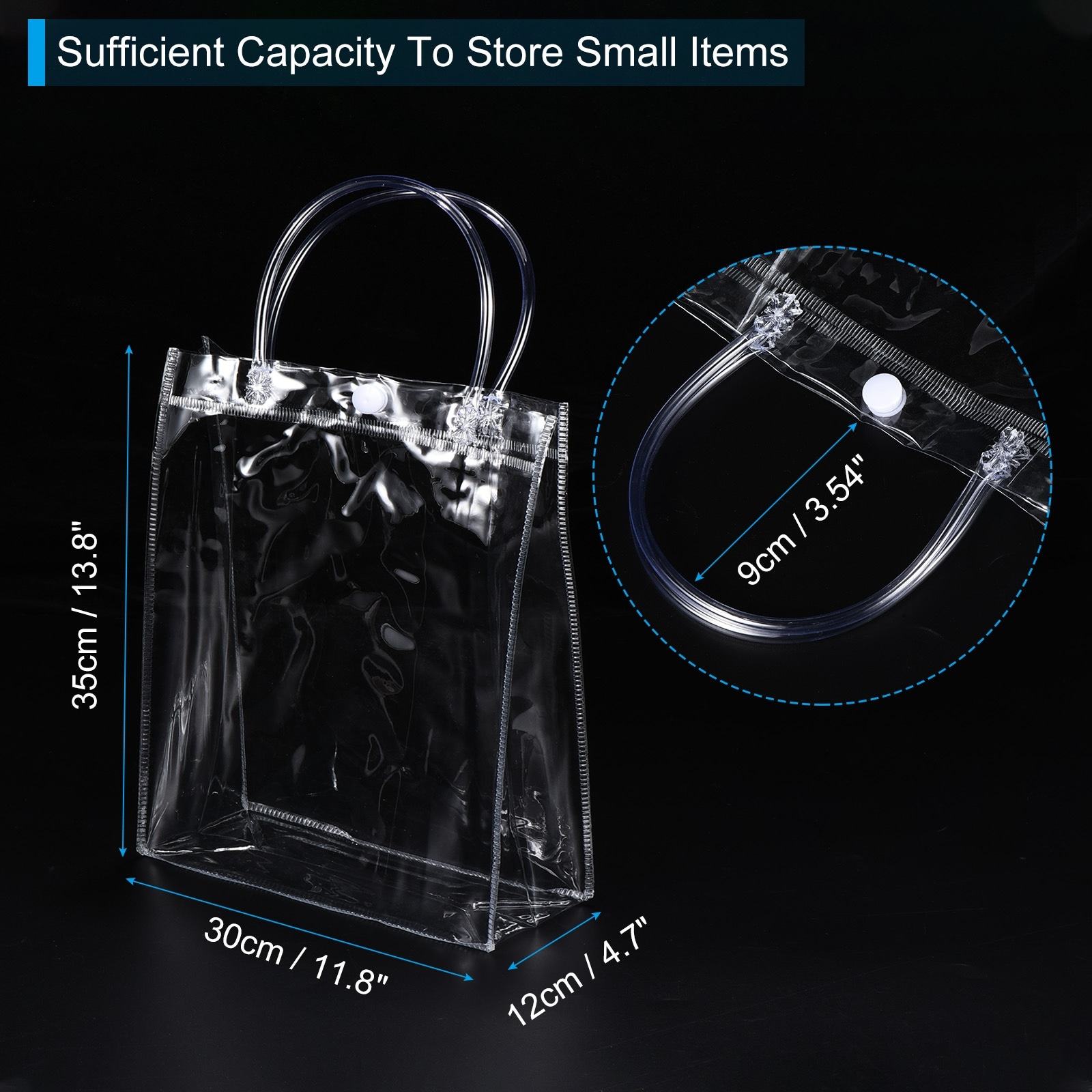 Gift Bags, Reusable Mini Plastic Gift Wrap Tote Bag with Handles for Shopping Party Wedding - Clear