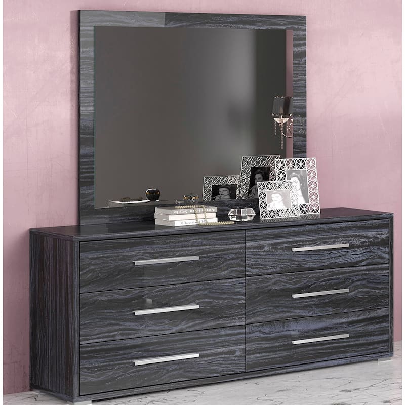 Somette Napolitan Timeless Grey Finish Dresser Mirror - 39"x 41