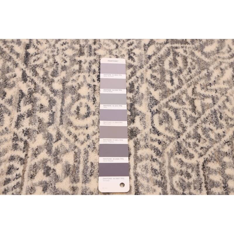 ECARPETGALLERY Hand Loomed Elysian Dark Grey Wool Rug - 8'1 x 9'11