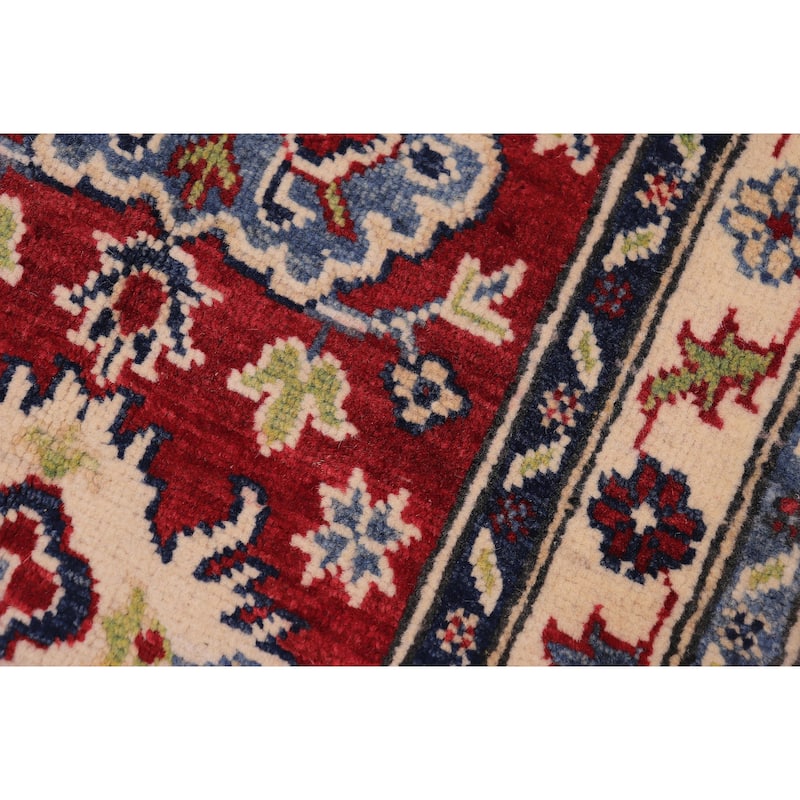 Bohemian Kazak Brittany Red/Beige Wool Rug - 2'0'' x 3'0''