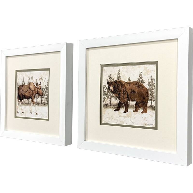 Paragon Lodge Moose Bear Framed Art - Set of 2