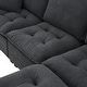 preview thumbnail 21 of 55, Roomfitters 100 x 59" Modern Convertible L-Shaped Sectional Sofa with Free Pillows, 4-Seat Suede Velvet Sleeper Sofa