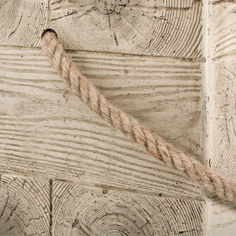 Christopher Knight Home - 14.76'' Rustic Wood Look Square MGO Side Table with Decorative Braided Cord - Wood Finish