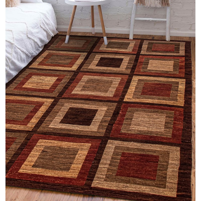 ECARPETGALLERY Flat-Weave Natural Brown Wool Kilim - 7'7 x 11'7