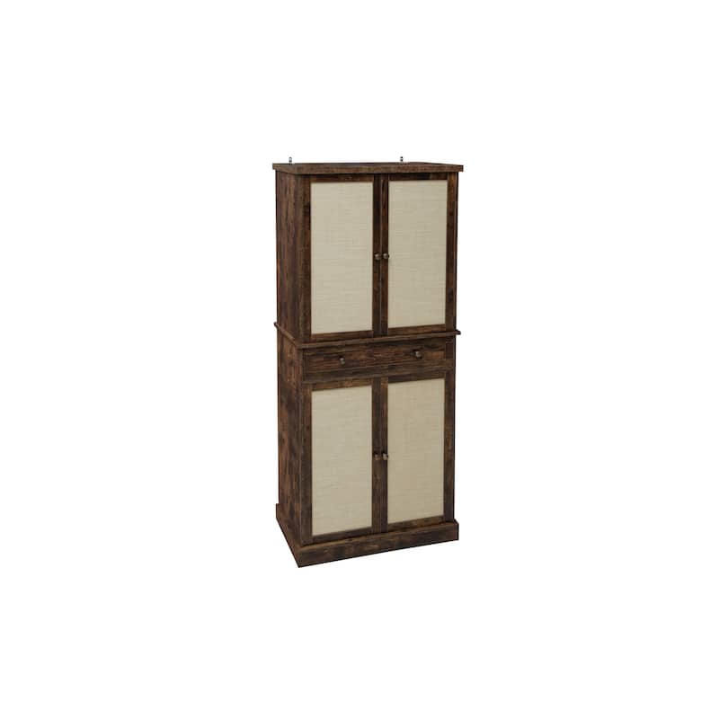 Modern 4-Door Storage Cabinet with 1 Drawer and 4 Adjustable Inner Shelves for Living Room