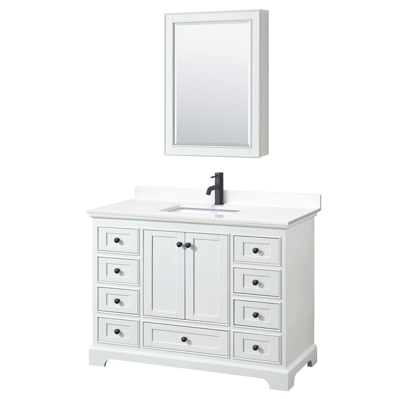 Wyndham Collection Deborah 48" Free Standing Single Basin Vanity Set