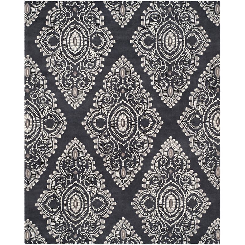 SAFAVIEH Handmade Wyndham Geanina Modern Wool Rug - 8' x 10' - Dark Grey/Ivory