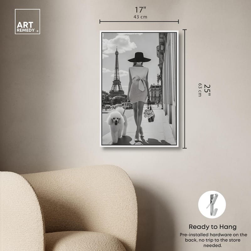 Poodle Paris Canvas by Art Remedy