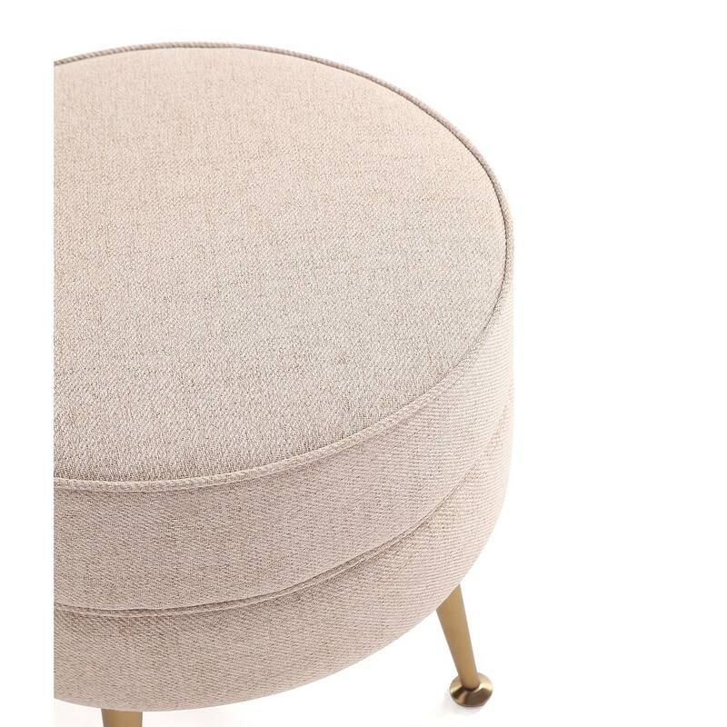 Manhattan Comfort Bailey Mid Century Modern Woven Upholstered Round Ottoman