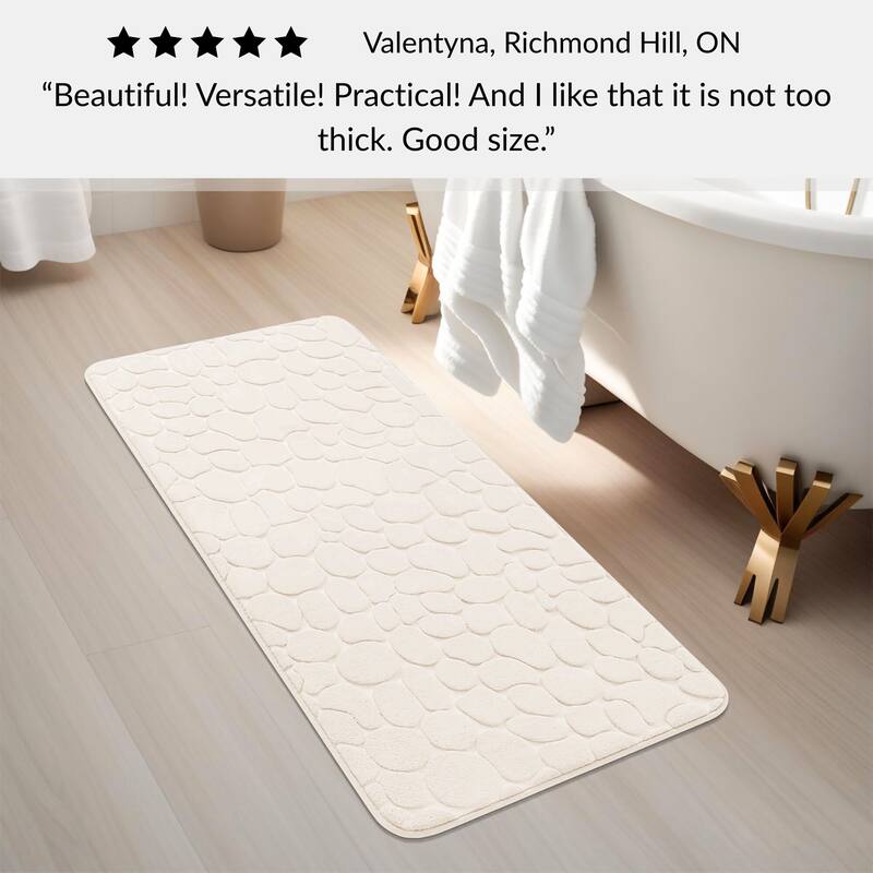 Memory Foam Runner Bath Mat Pebble Design 48x18