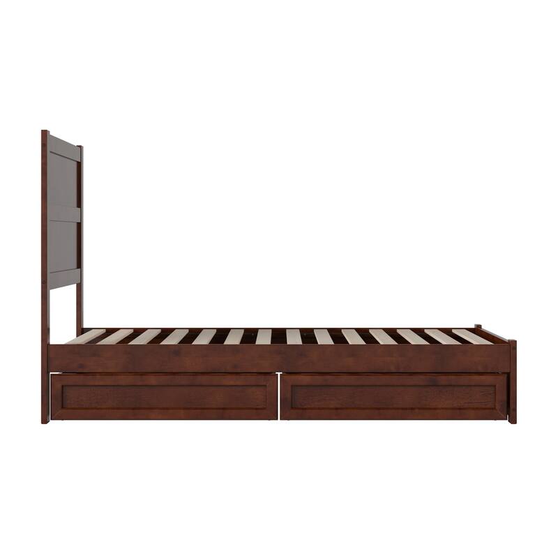 Aveline Wood Platform Bed with Matching Footboard & Storage Drawers