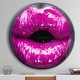 preview thumbnail 1 of 8, Designart 'Purple Lip Makeup' Oversized Shabby Chic Wall CLock