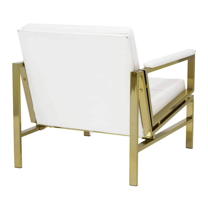 Strick & Bolton Regina Metal and Bonded Leather Mid Century Accent Chair