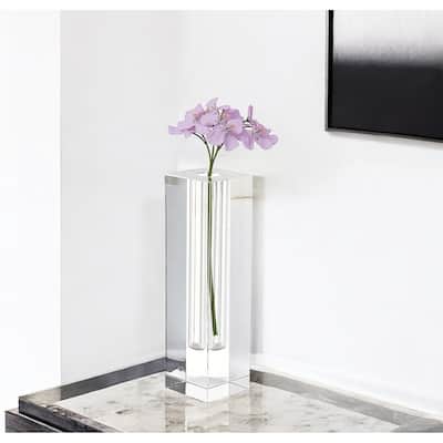 HomeRoots 7" Clear Bud Lead Free Crystal Table Vase