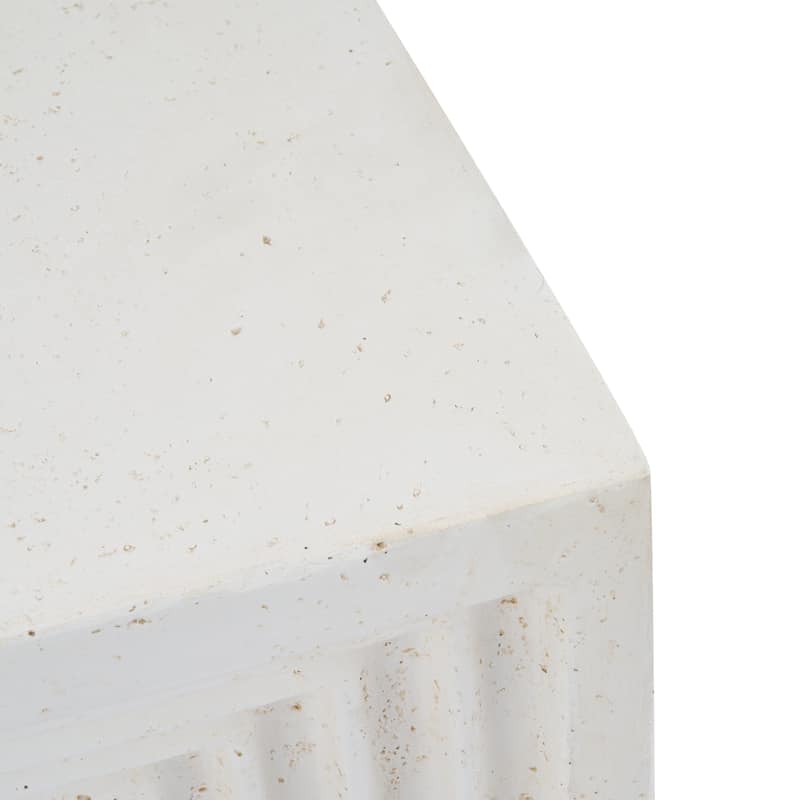 Christopher Knight Home - Camden 20.08''H Outdoor Minimalist Geometric MGO Side Table, Inverted Base & Layered Groove Design