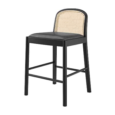 NPD Furniture Donna Faux Leather Rattan Counter Stool (Set of 2)