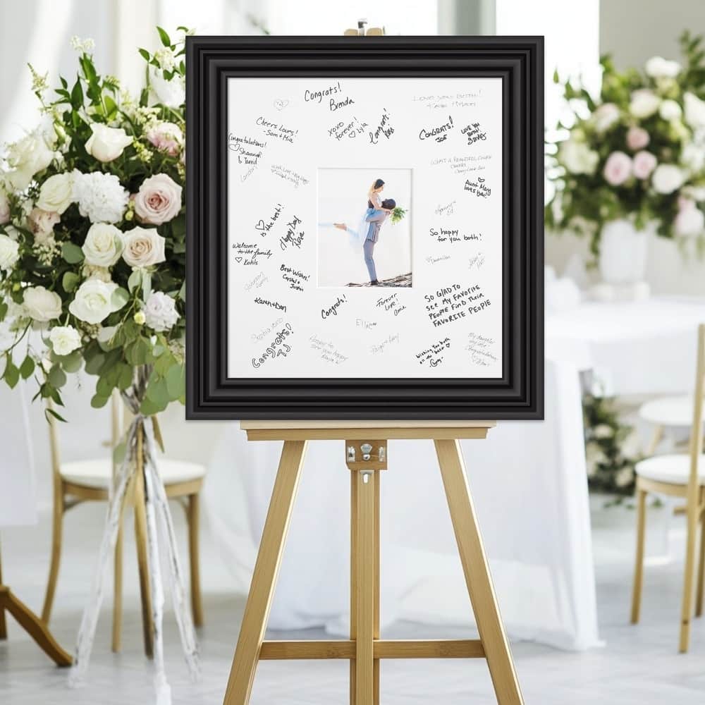 Colonial Signature Mat Picture Frame - Autograph Photo Frame Guest Book Alternative for Weddings, Graduations, or Retirement