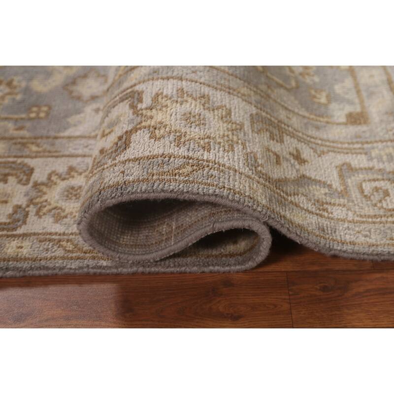 Gray Oushak Oriental Area Rug Handmade Wool Carpet - 3'11"x 6'1"