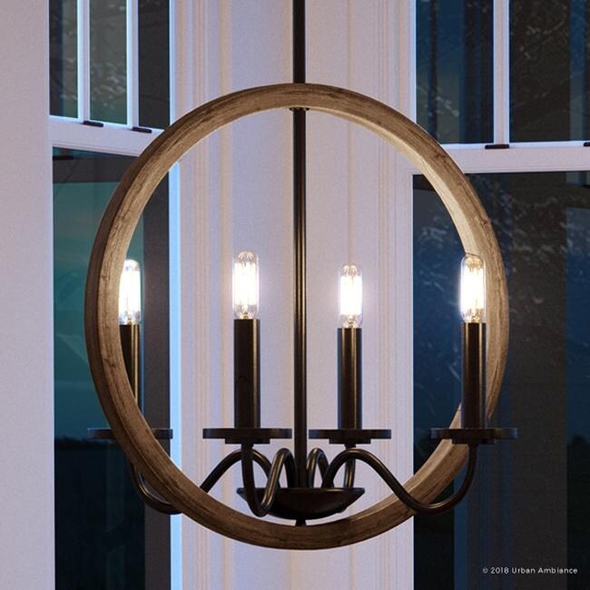 Luxury Modern Farmhouse Chandelier, 30"H x 15.75"W, with English Country Style, Olde Bronze Finish by Urban Ambiance (60 to 100 Watts - Steel - - Chandeliers For Bedrooms by Overstock.com