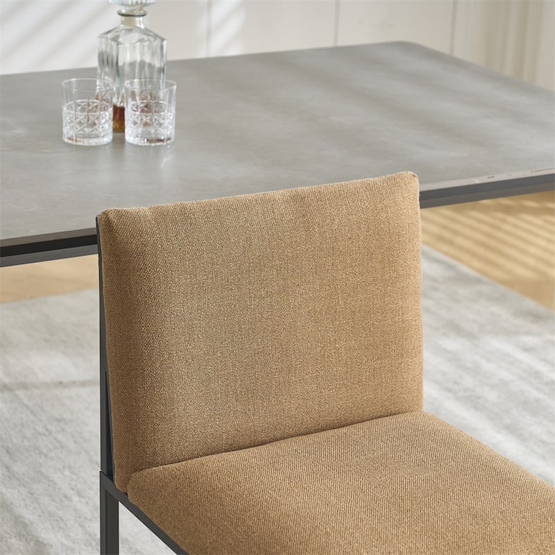 Modern Dining Chairs set of 2,Upholstered Linen Cushions and Backrest