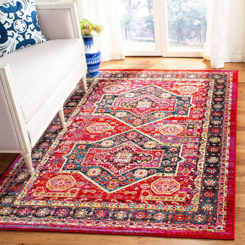 SAFAVIEH Cherokee Servete Boho Oriental Rug - 4' x 6' - Red/Blue