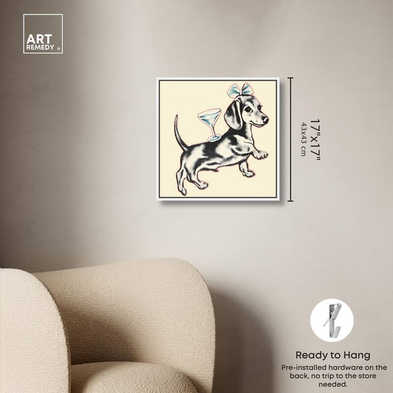 Martini Pup II Canvas by Art Remedy