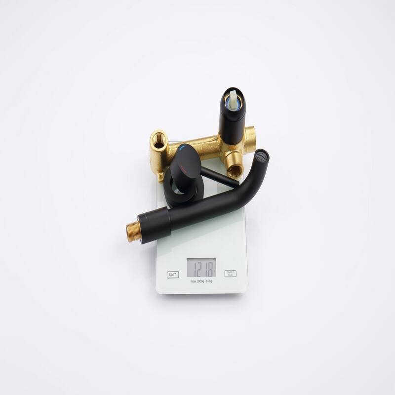 Modern Single Handle Wall Mounted 360 Degree Swivel Bathroom Sink Faucet with Ceramic Valve Core, Rust and Corrosion Resistant