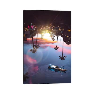 iCanvas "Asian Boat On River Sky And Inception Landscape" by GEN Z Canvas Print
