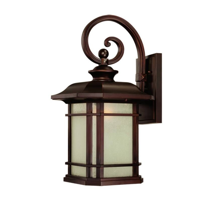 Bronze Aluminum Craftsman Outdoor Wall Lantern Light with Frosted Glass LED - 11.75” x 11.25” x 22” (D x W x H) - Bronze