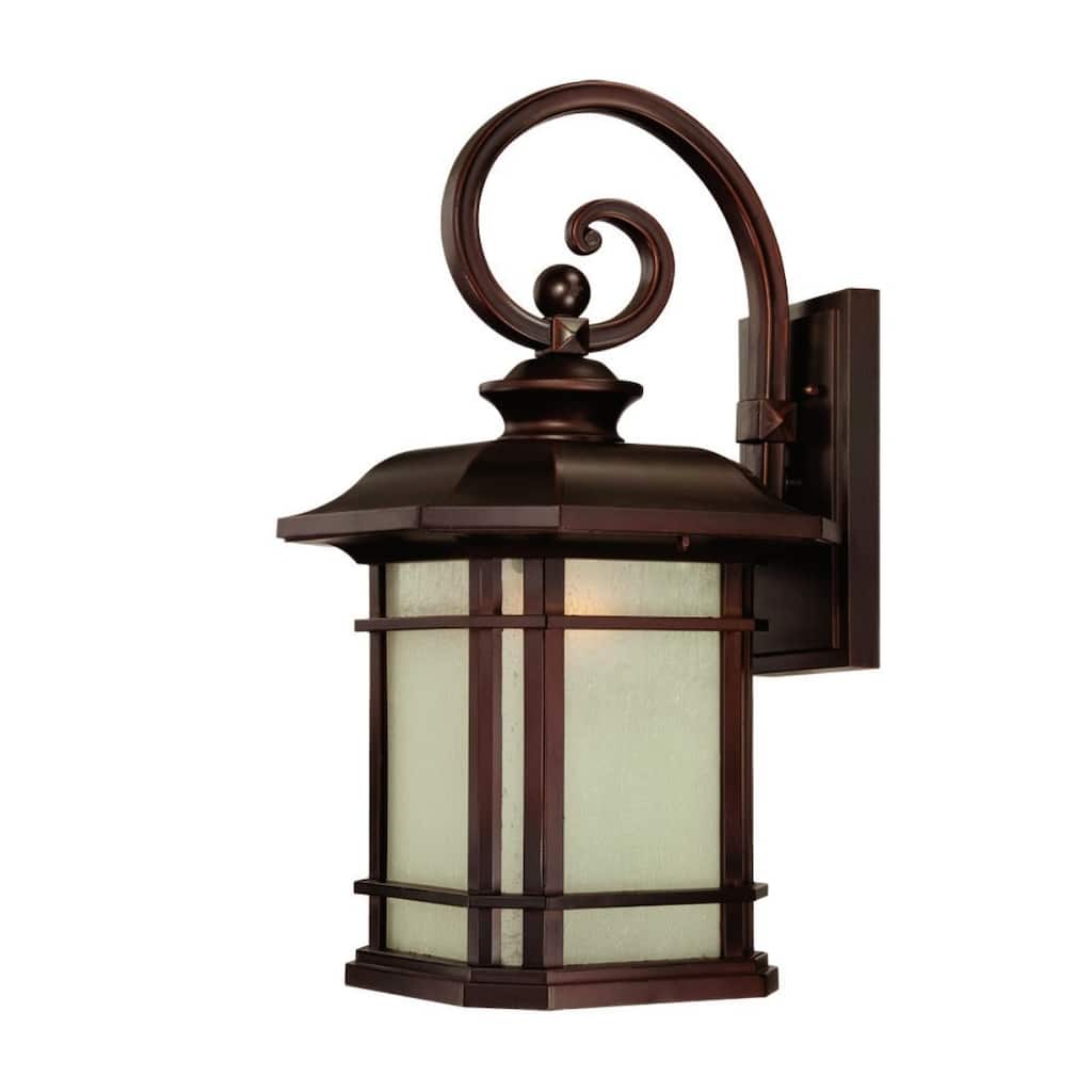 Bronze Aluminum Craftsman Outdoor Wall Lantern Light with Frosted Glass LED - 11.75” x 11.25” x 22” (D x W x H)