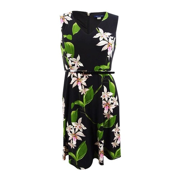 tommy hilfiger black floral dress