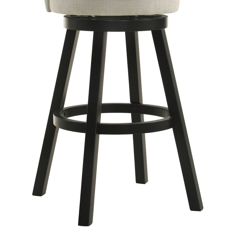 Erika Upholstered Swivel Bar Stool, Counter Height Barstool with Fabric Seat