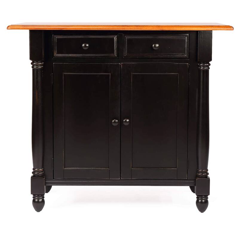Kitchen island Expandable Black Drop Leaf Counter Dining Storage Cart
